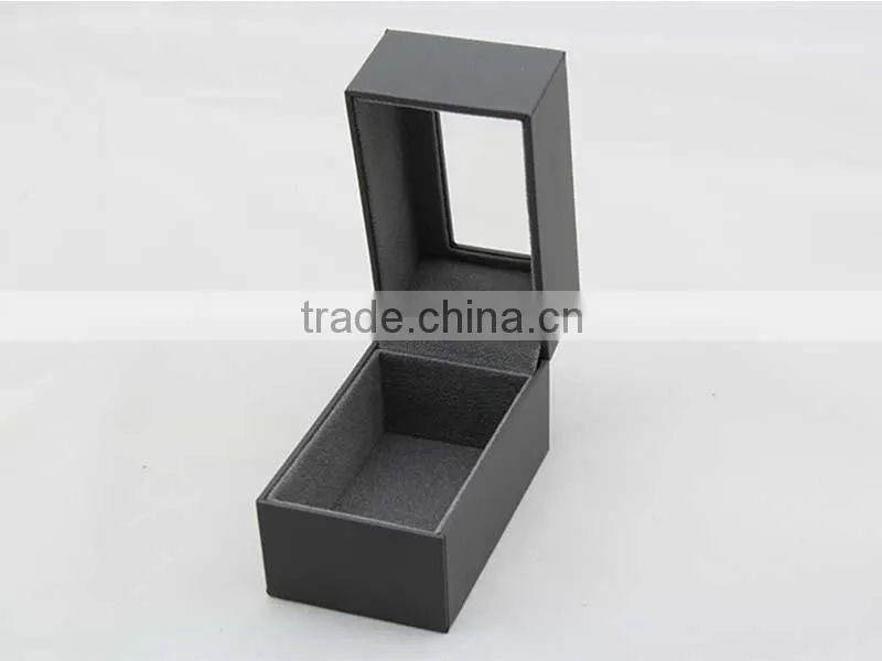 Low MOQ cheap professional black single paper watch box