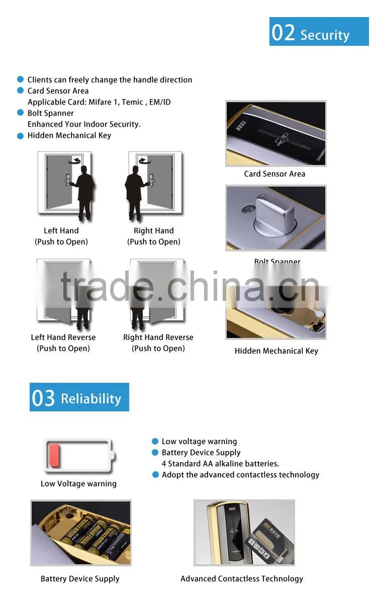 electric hotel card lock with remote control system