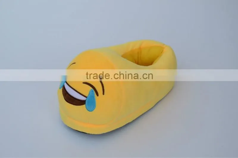 Household indoor warm emoji plush funny bedroom slippers ,QQ expression plush shoes