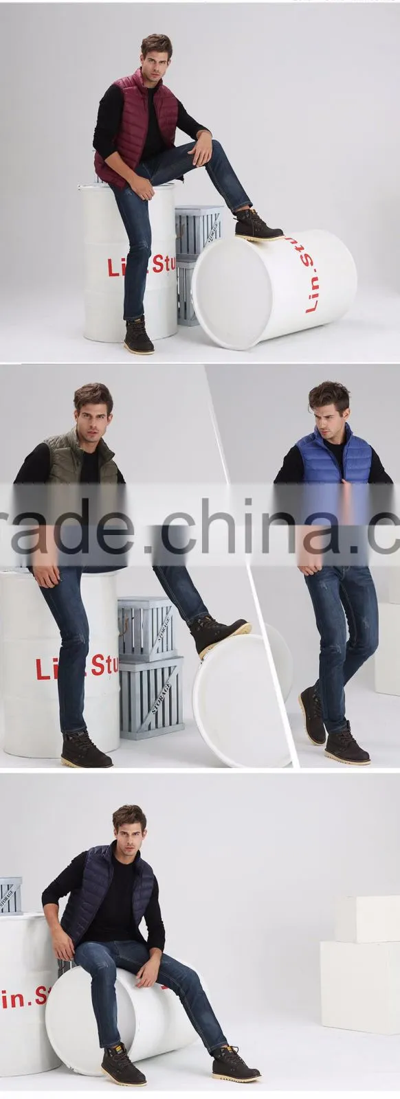 Wholesale winter sleeveless jacket mens/ womens down vest