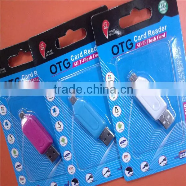 colorful micro usb card reader otg for smart phone