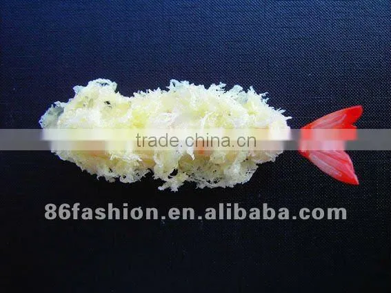 Plastic artificial cooking shrimp, replica food sample