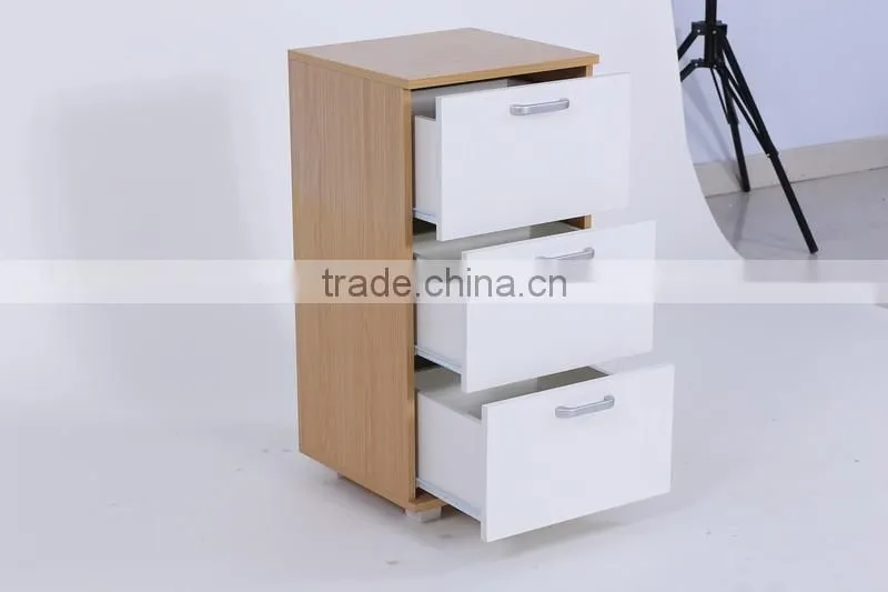 NOAHSION Beautiful Melamine Night Stand Or Drawer Chest With 3 Drawers
