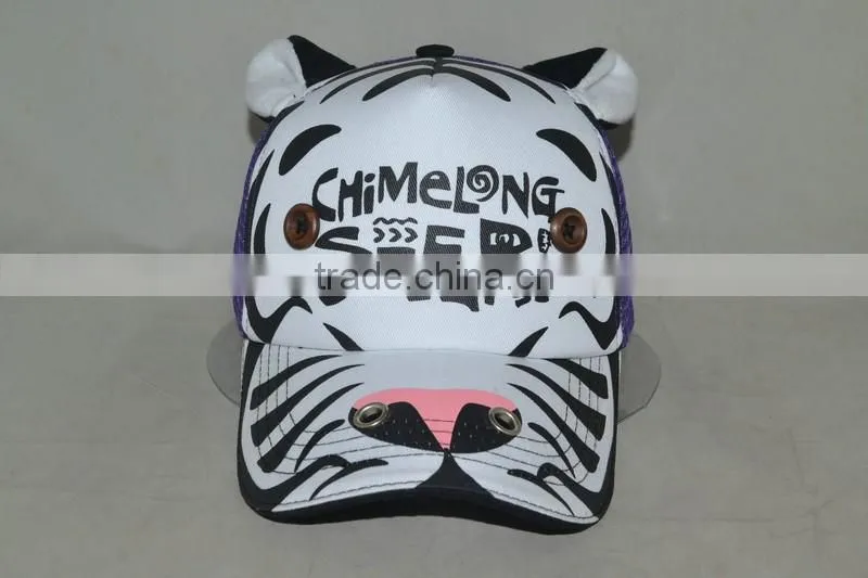 Guangzhou hat factory professional custom 100% cotton cute cartoon hippo shape trucker cap