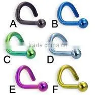 Fashion eyebrow rings with glitter ball body piercing jewelry