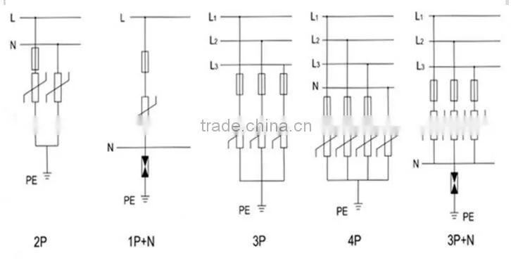 SPD 2p 10KA~20KA D ~420V House Surge Protector protection Protective Low-voltage Arrester Device