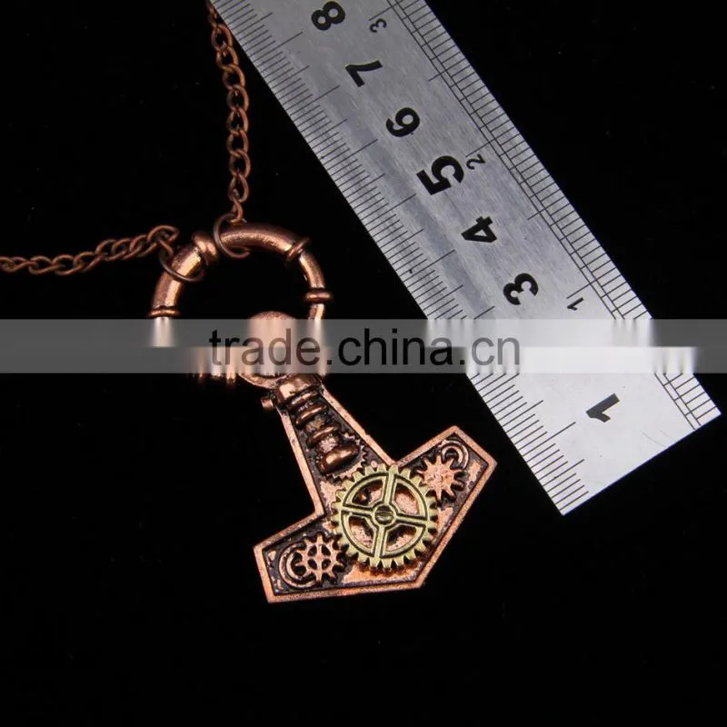 New arrival pop steampunk anchor chain statement necklace with gear wheel 2015 yiwu fashion jewelry hot sale