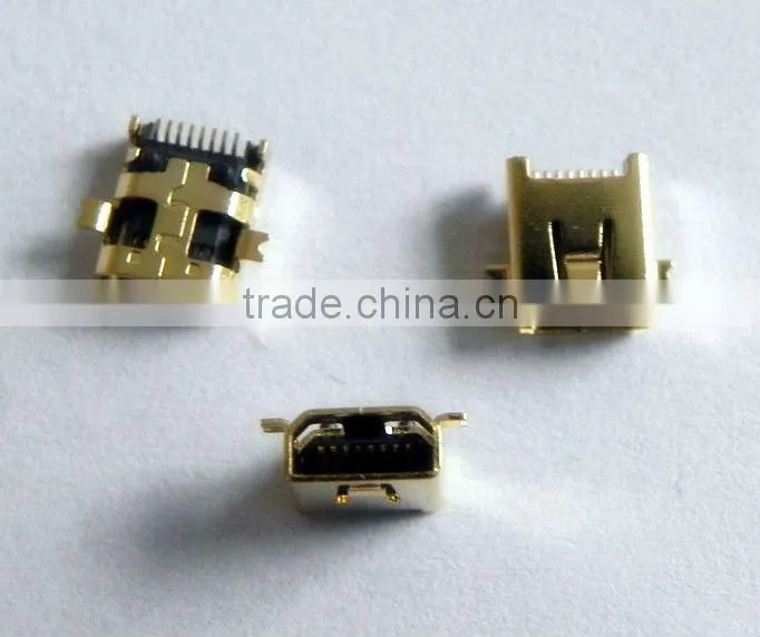 8 pin mini usb connector brass-plated