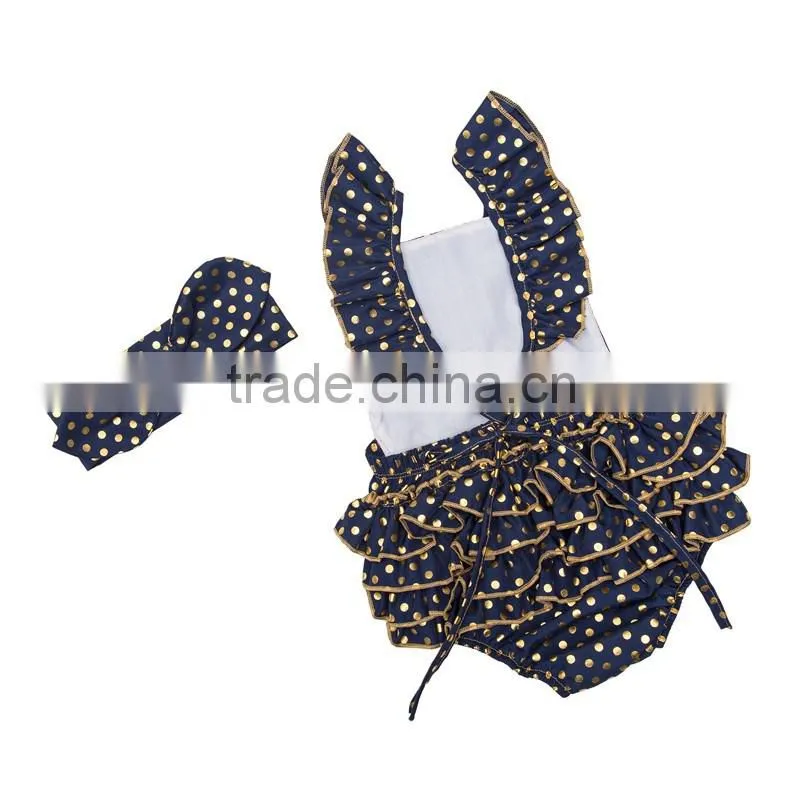 Hottest Sale Later Fashion Baby Clothes Seasld Bella Romper-Adjustable! Baby Sequin Cold Dot Rompers, Beach Romper