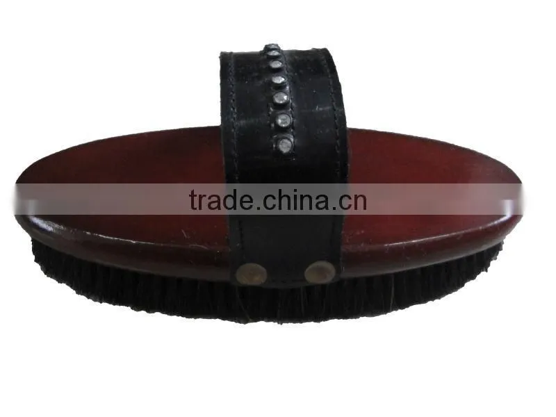 vernished wooden back horse brush