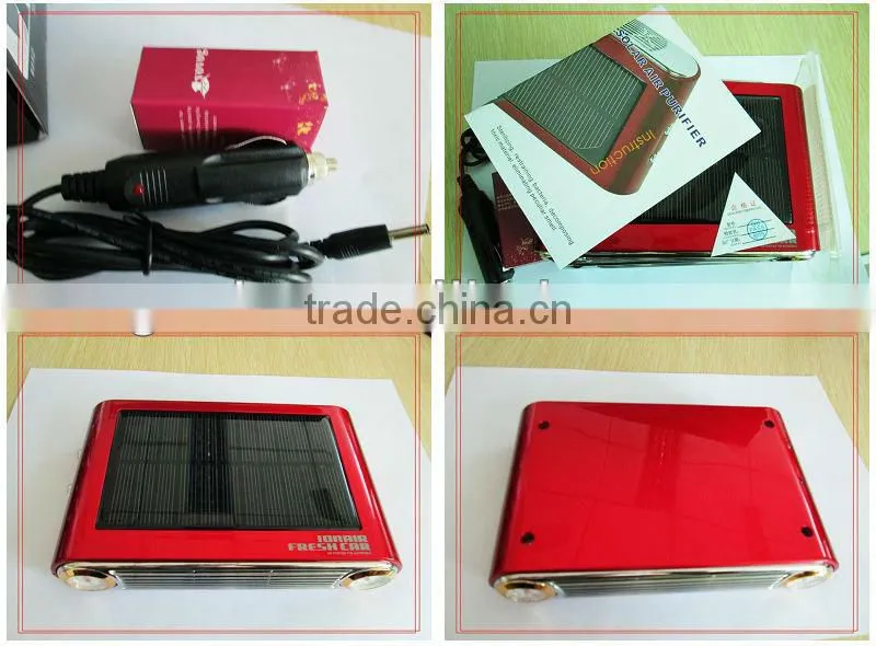 ozone air purifier with solar for car accessory(factory price)