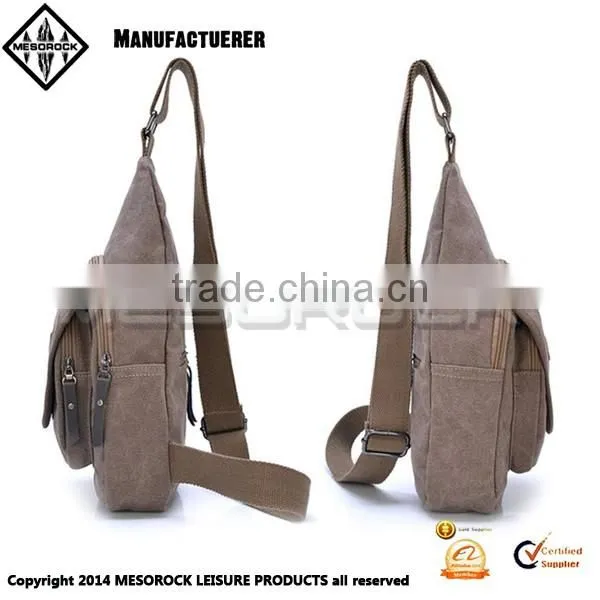 Outdoor travel canvas chest shoulder unbalance bag sling bag