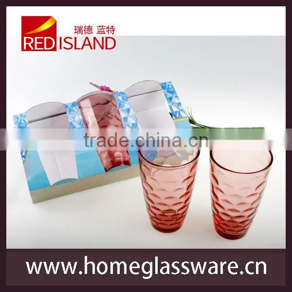 wholesale spray colored glass cup juice cup