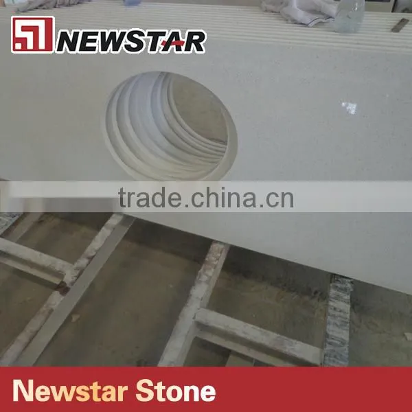 cheap kitchen and bathroom white quartz countertop