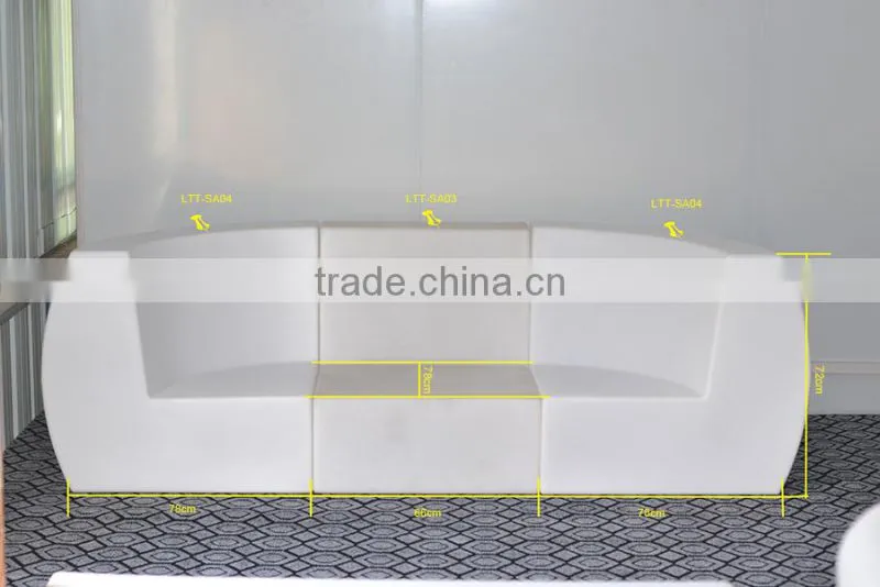 Manufacture--2015 New corner led illuminated sofa/cordless led light up outdoor furniture with remote control