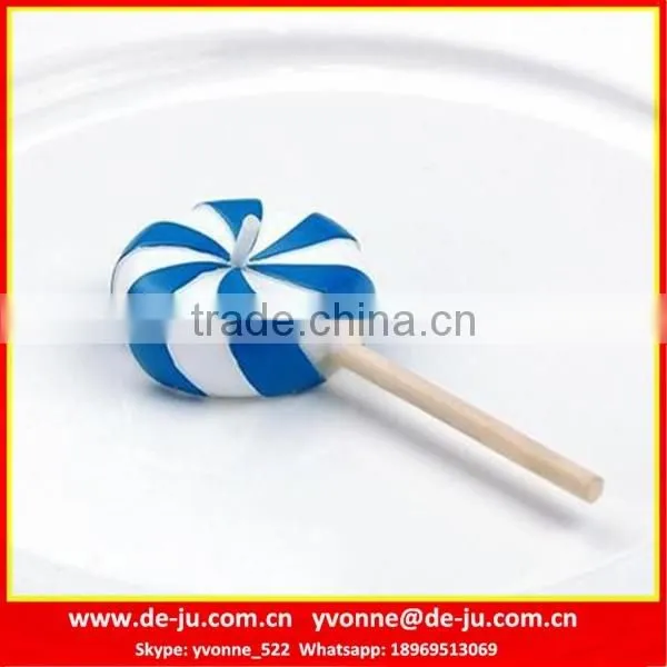 Double Colors Lollipop Desk Candy Shaped Flat Candle