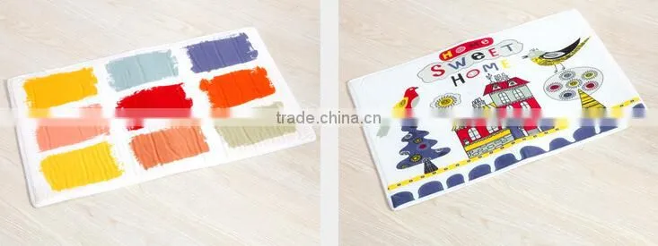 Mix Styles Stock Square Home Plush Water Absorption Non-Slip Mat- Cat&Fish
