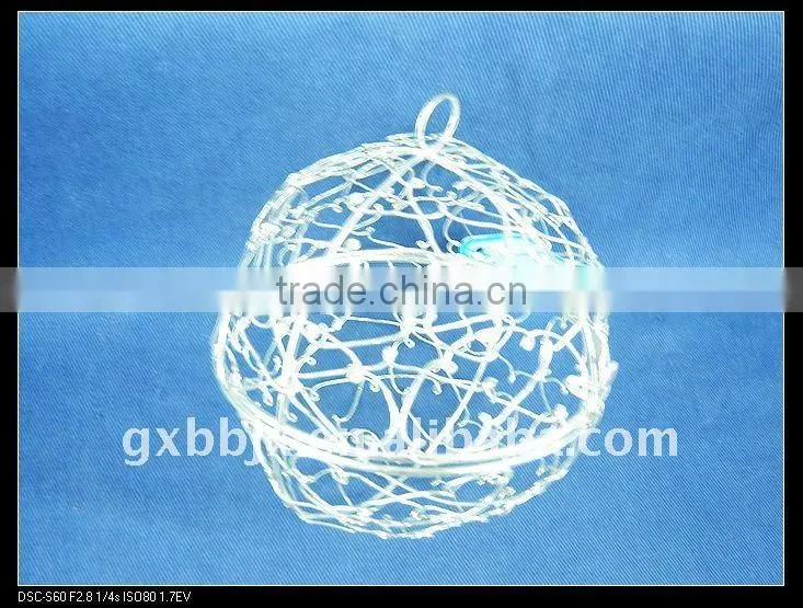 Creamywhite iron decorative hand painted balls set of four