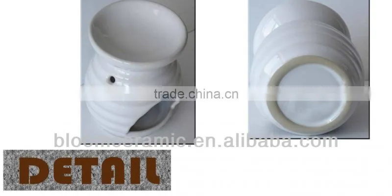 Striated design oil incense burner
