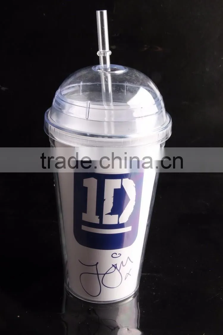 Resusable PS Clear Plastic Cup with dome lids For juice