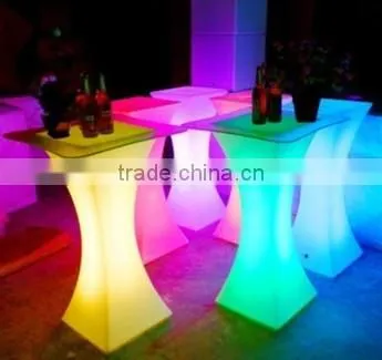 LED illuminated Furniture, Sale Cheap Plastic Tables and Chairs,Led Color Rechangeable Luminated Table and Stool