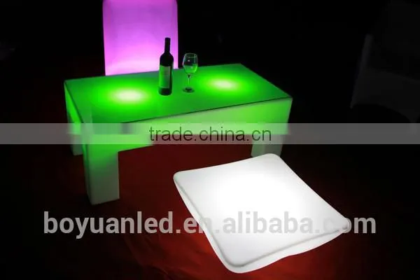 modern popular led lighting plastic bar table, coffee table, dining table