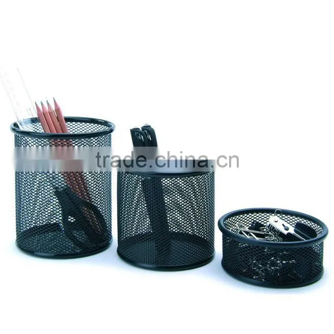 hot selling 9cm diameter wire mesh single metal penholder