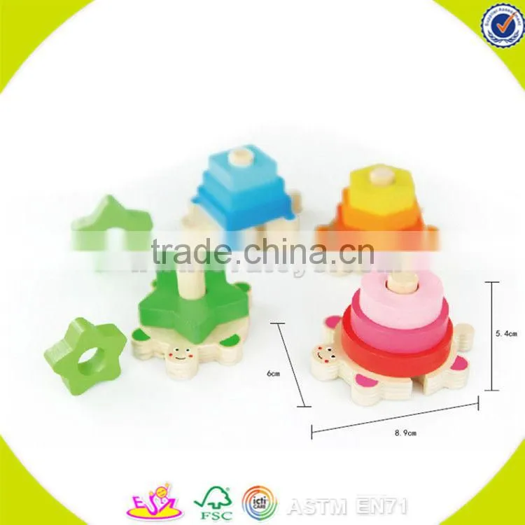 wholesale kids geometry wooden blocks game fashion children wooden blocks game best sale baby stacking toy W13E063