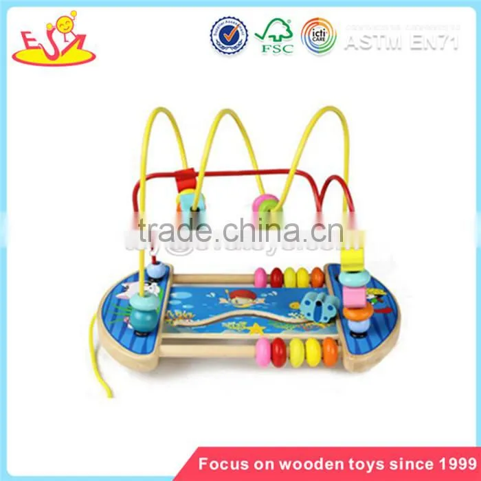 Wholesale new fashion wooden beads toy hottest kids wooden the sea around beads toy W11B052