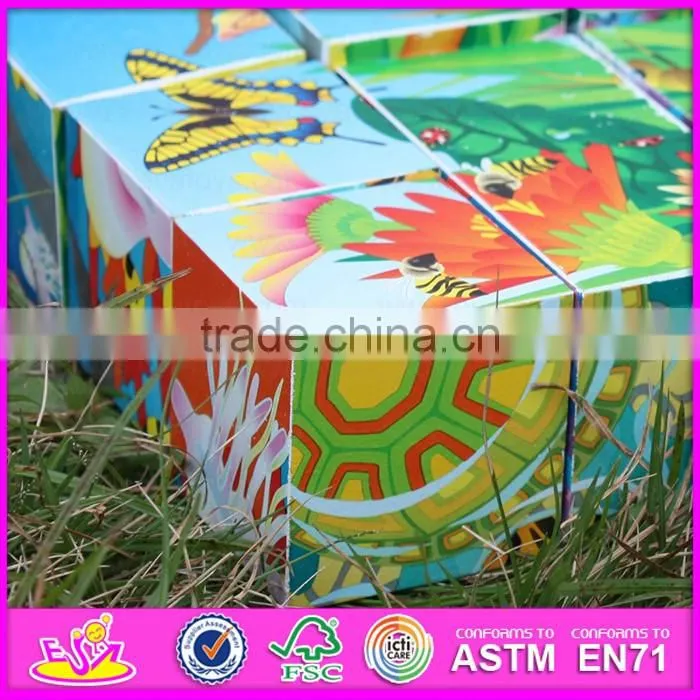 2016 top fashion baby wooden toy puzzle,best sale kids wooden toy puzzle W14F045-A20