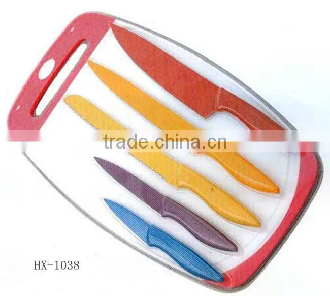 2015 hot sale good quality kitchen knife set with cutting board