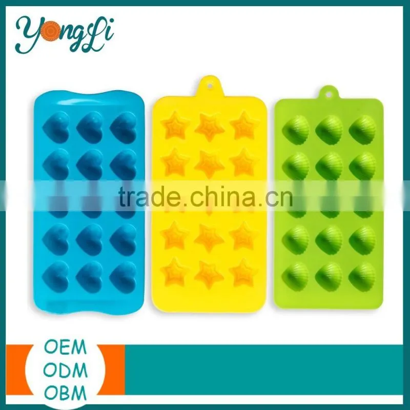 Use for Making Homemade Candy Molds & Ice Cube Trays - Hearts, Stars & Shells Silicone Chocolate Mold