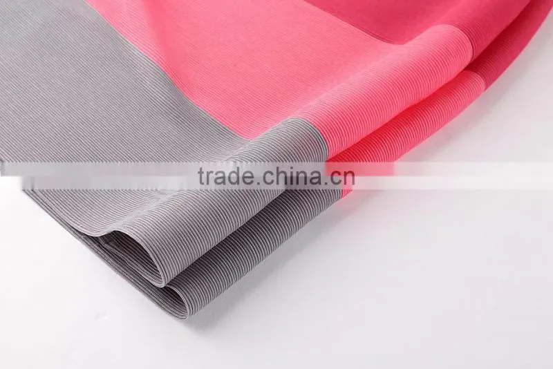 2017 new design ladies striped stitching big size wrinkle dress