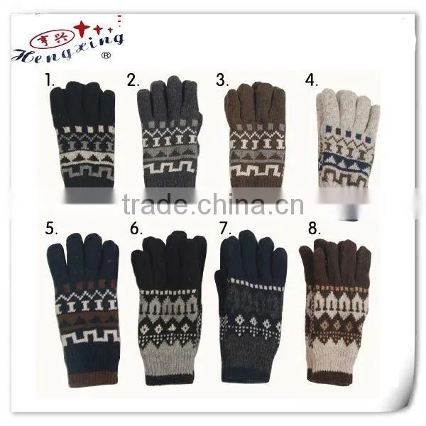 Jacquard wholesale winter knitted gloves