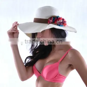 China fashion promotional folding cheap women beach straw hat