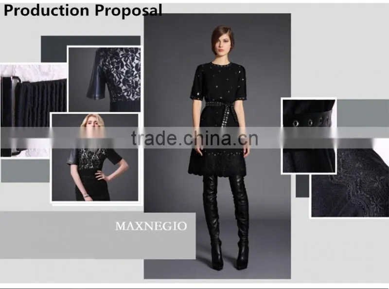 Women Winter Long Classic Wholesale Coat with Embroidery Lace