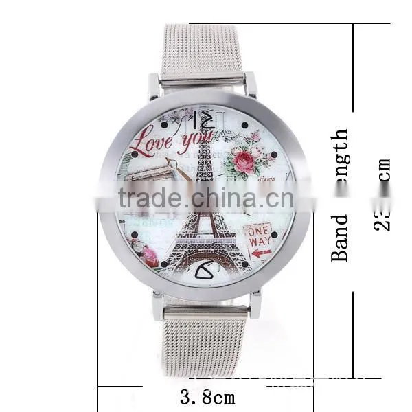 2015 hottest 100%Brand New romantic Eiffel Tower lover watch fancy women watch
