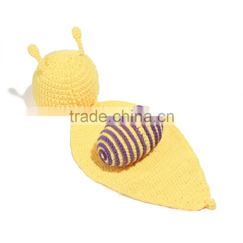 Newborn Snail Design Knitted Hat Cute Baby Kids Crochet Boutique Caps Winter Baby Clothes