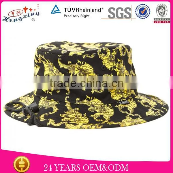 Adjustable Size Custom Tweed Floral Bucket Hat For Wholesale