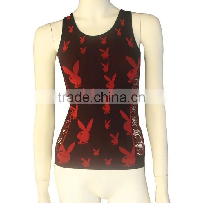 high quality women camisole with transparent fabric