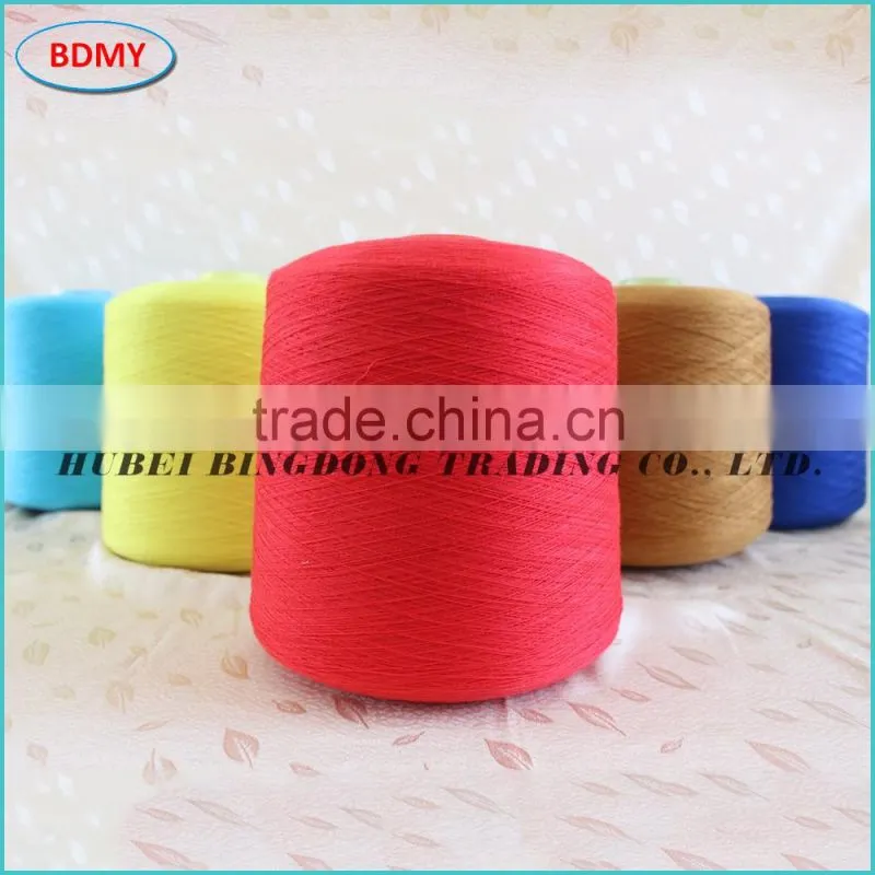 Bleached white 100% spun polyester yarn