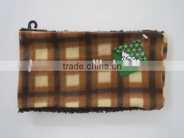 winter polar fleece neck warmer with coral fleece lining