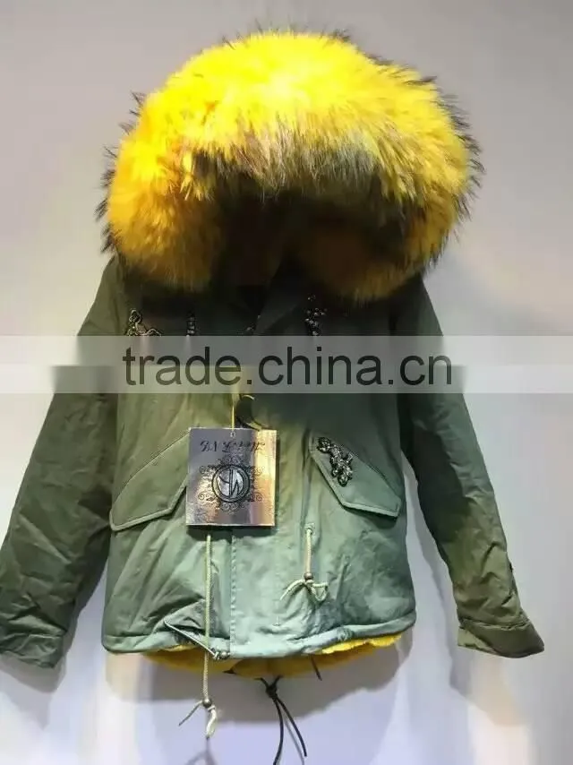 Guangzhou MeiFng 2017 New Style mulity color Fur Coat Women Winter Fur Coats