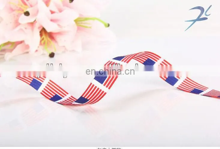 hot sale Amercian flag printed polyester ribbon