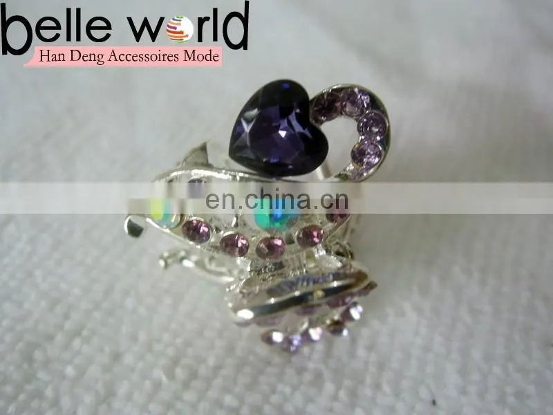 Elegant Heart-shape Rhinestone Mini Hair Claw Clips for Wedding
