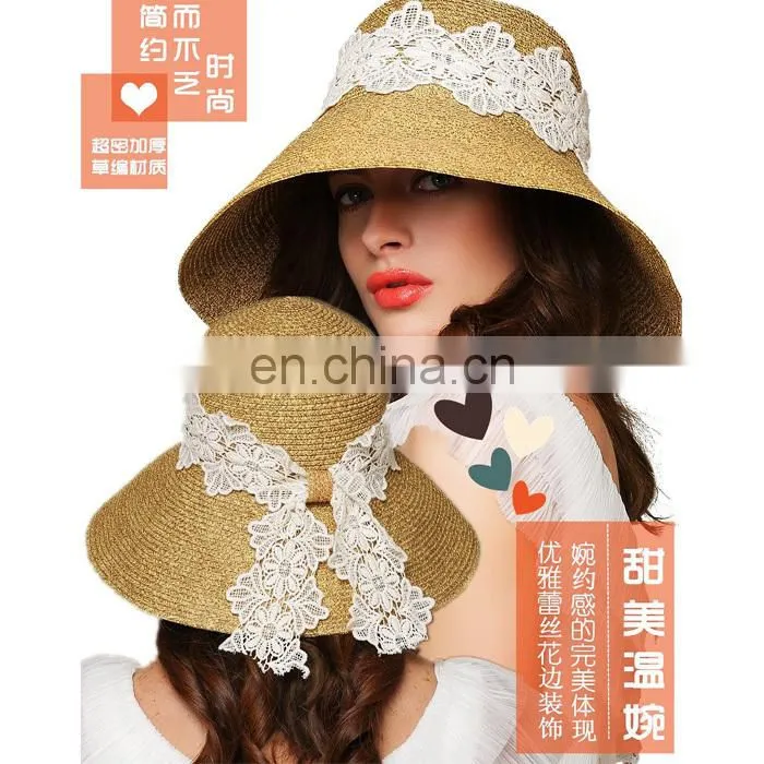Wholesale Fashion Casual Summer Sunscreen Women Straw Hat