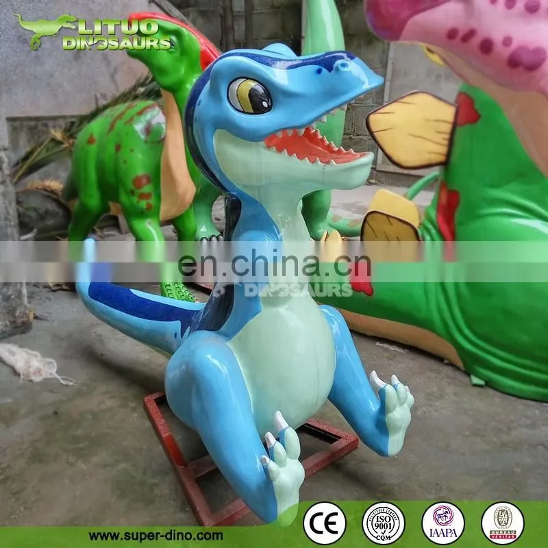 Amusement Park Cute Decoration Fiberglass Dinosaur Statue