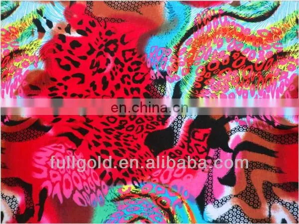 Knitted Digital Animal Print 100% Polyester FDY Jersey Fabric Four Ways Stretch Fabric For Dress
