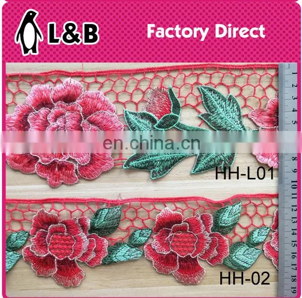 factory manufacture multicolor national style embroidery designs 3D flower lace