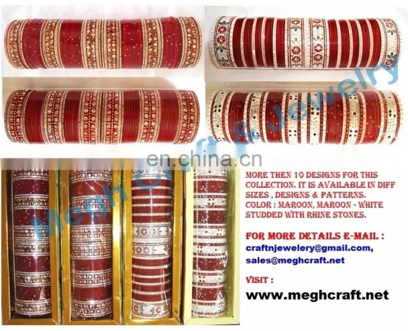 One gram gold plated bangle set - South india gold plated kada set - Wedding wear bangles - Wholesale traditional bangle